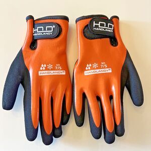 HANDLANDY Waterproof Winter Work Gloves Size Small Orange Black Thermal Grip Glo